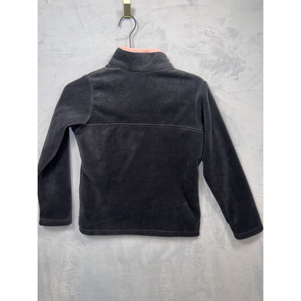 Columbia Girls Fleece Pullover Gray Peach 1/4 Snap Jacket Size M 10/12 1826131 - Picture 4 of 5